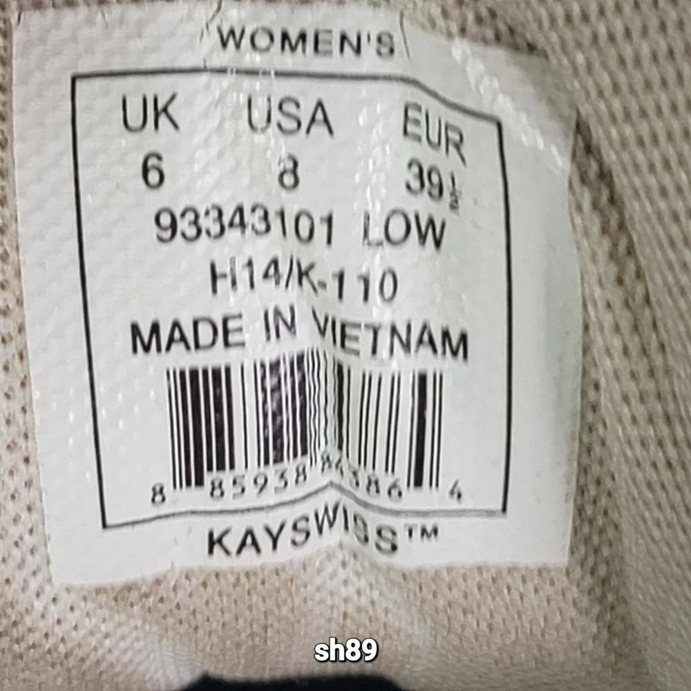 K-Swiss Womens Sneakers White Leather Lace Up Walking Shoe‎ 8 Low Top Athletic